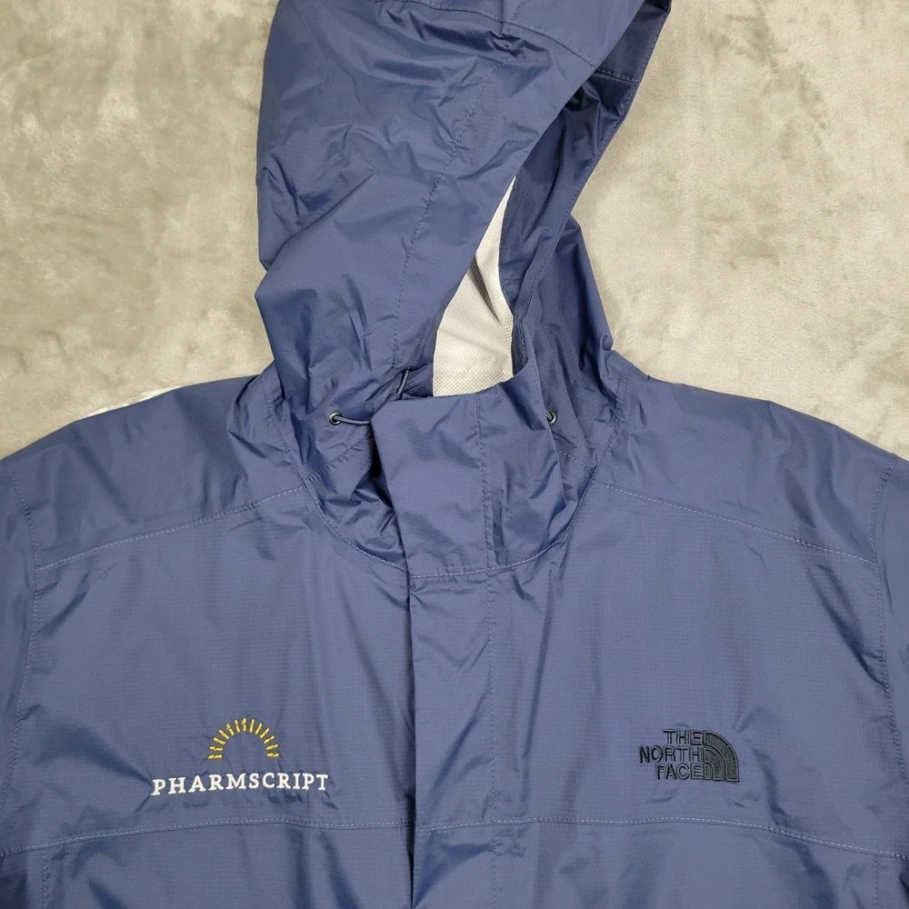 The North Face Dryvent Waterproof Breathable Mens XL Blue Hooded Rain Jacket NWT